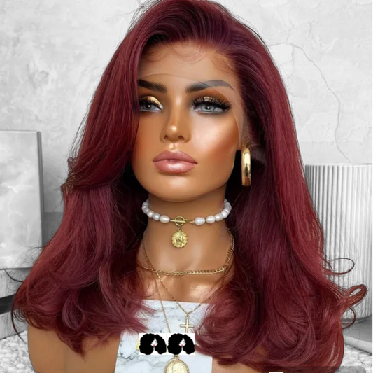 lace front bob wig 99j color 18"