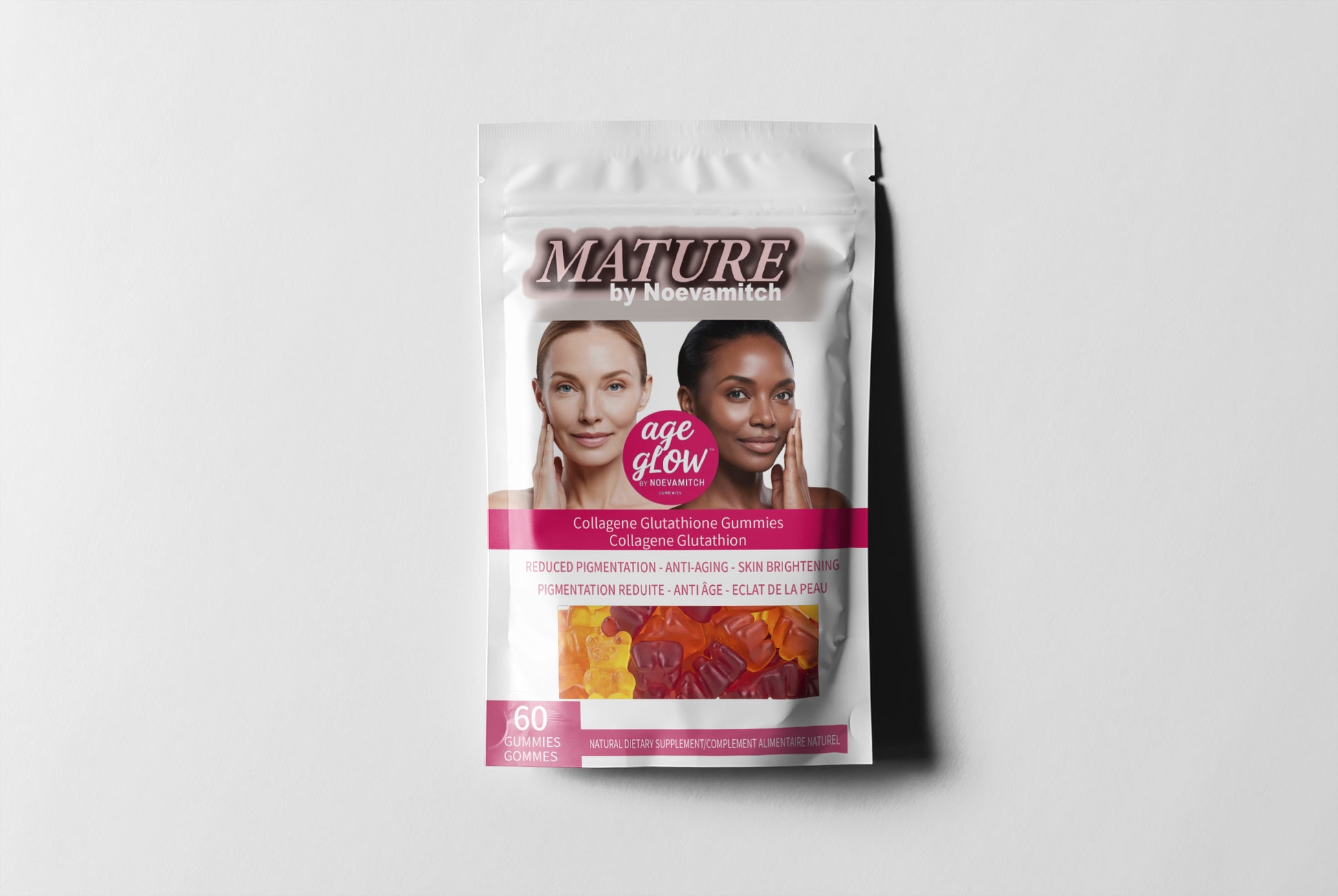 AGE GLOW GLUTATHIONE & COLLAGEN GUMMIES SUPPLEMENTS - 60 PCS Noevamitch Canada AGE GLOW GLUTATHIONE & COLLAGEN GUMMIES SUPPLEMENTS - 60 PCS Noevamitch Canada