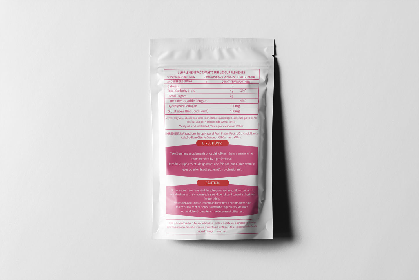 COMPLÉMENTS DE GOMMES «AGE GLOW»  AU GLUTATHION ET COLLAGENE - 60PCS